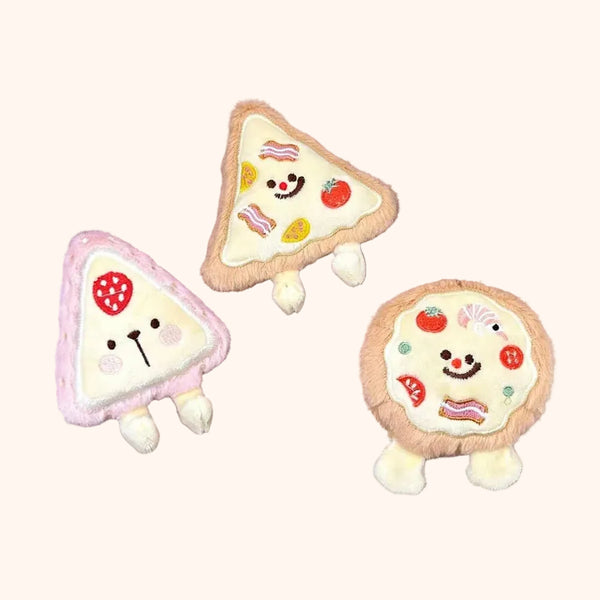 Pizza Party Squeaky Dog Toy – Soft Plush Chew for Small Dogs – view 2