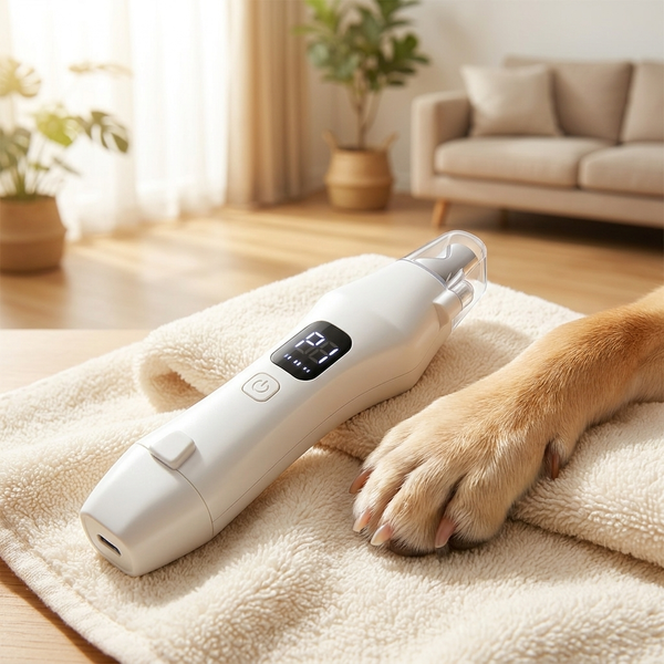 2-in-1 Electric Dog Nail Trimmer & Grinder – LED Light, Low Noise – lifestyle product photo
