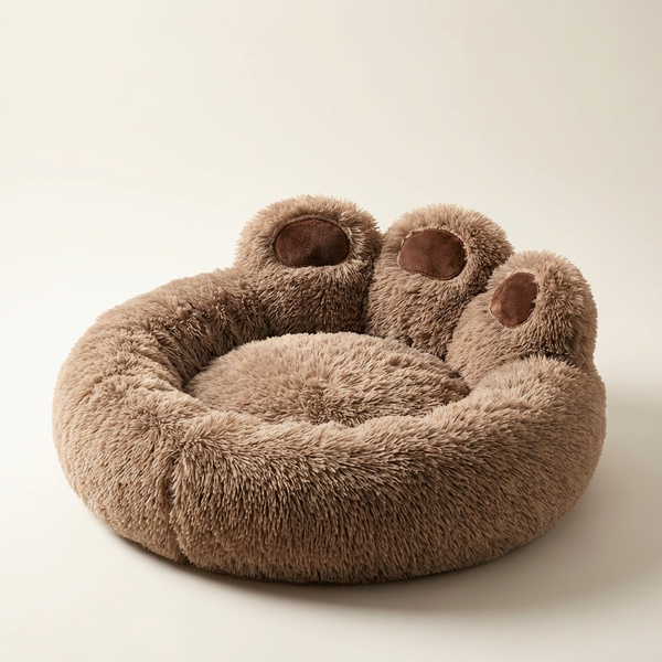 Fluffy Basket Dog Bed – Warm Plush Sofa for Small Dogs & Cats