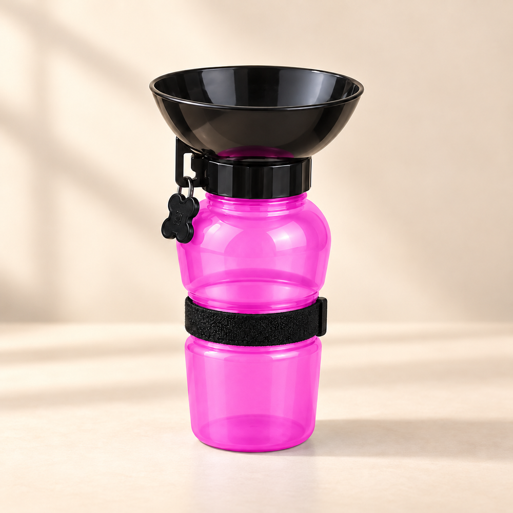500ml Dog Water Bottle – Pink