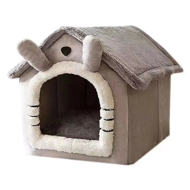 Cozy Dog House Bed – Washable Indoor Cabin for Small Dogs & Cats