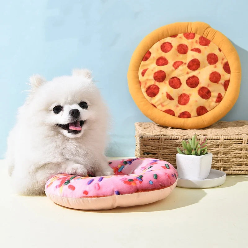 Squeaky pizza plush dog toy — photo 5
