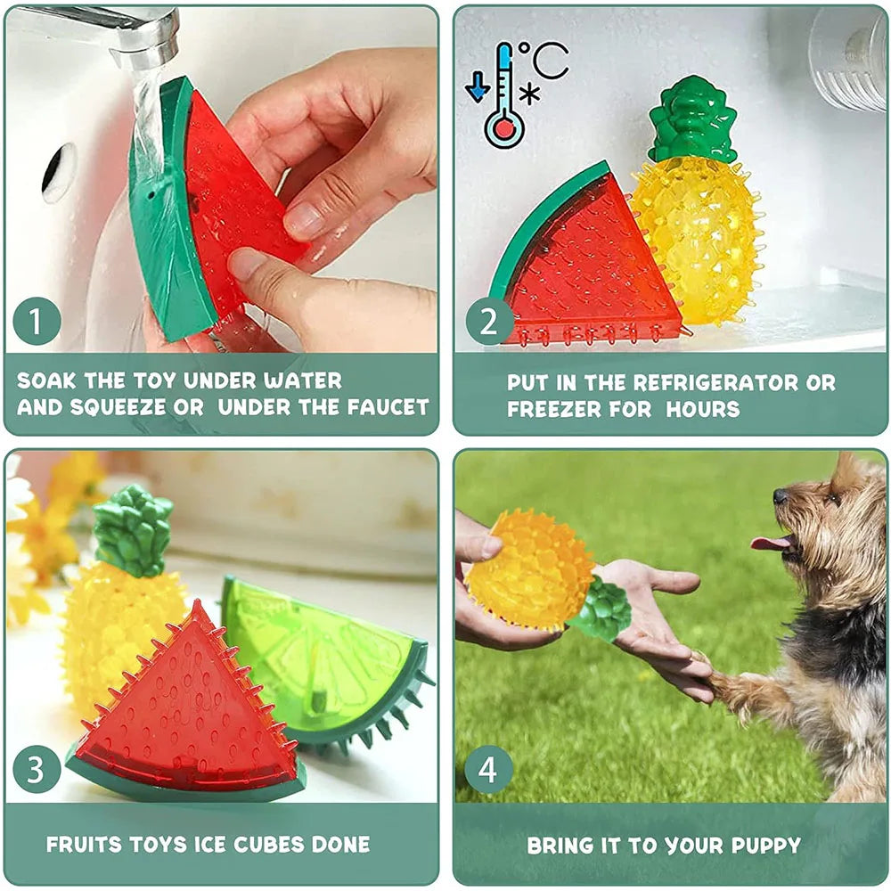 Freezable fruit pet chew toy — photo 2