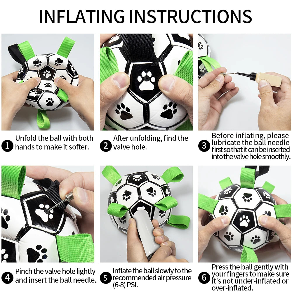 Dog Soccer Ball with Straps – Tug & Fetch Toy for Medium Dogs
