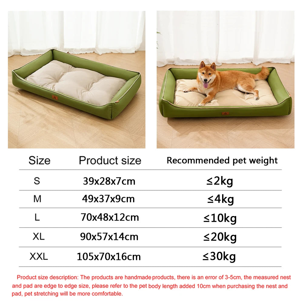 Square Dog Bed Mattress – Waterproof Bite-Resistant Pet Sofa
