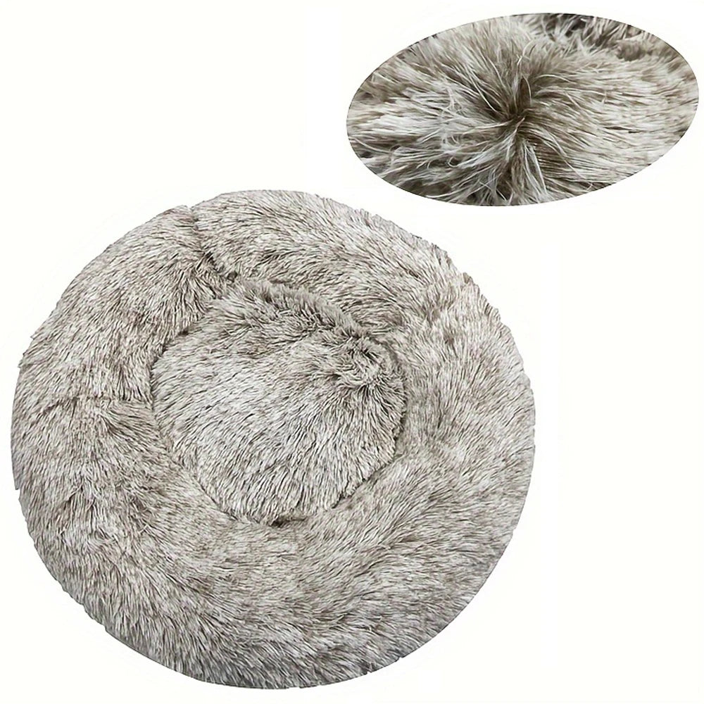 Donut Cuddler Dog Bed – Removable-Cover Plush Nest for Medium Dogs