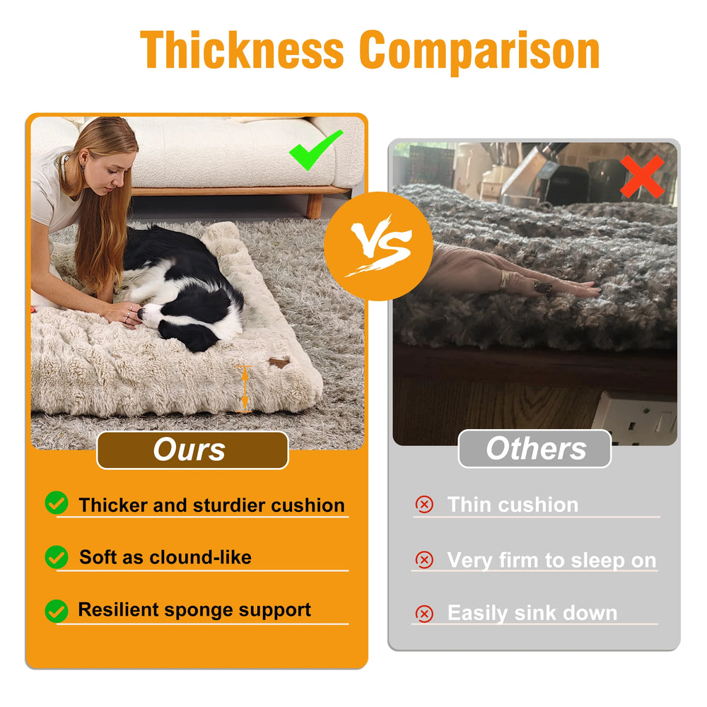 Ultra-Plush Crate Mattress – Washable Cushion Pad for Dog Crates