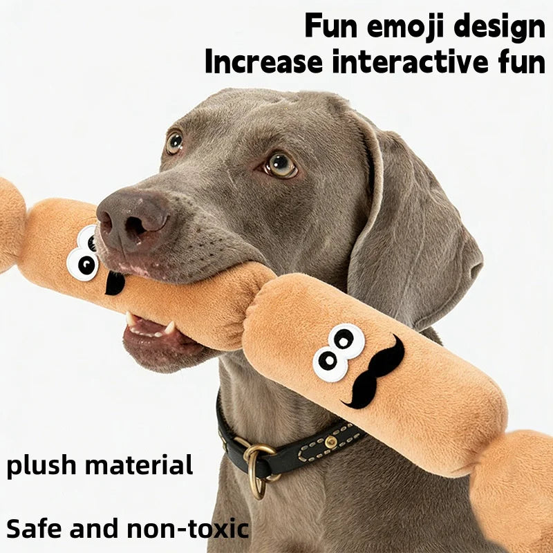 Squeaky sausage plush dog toy — photo 7