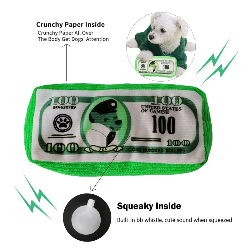 Money roll plush dog toy — photo 2