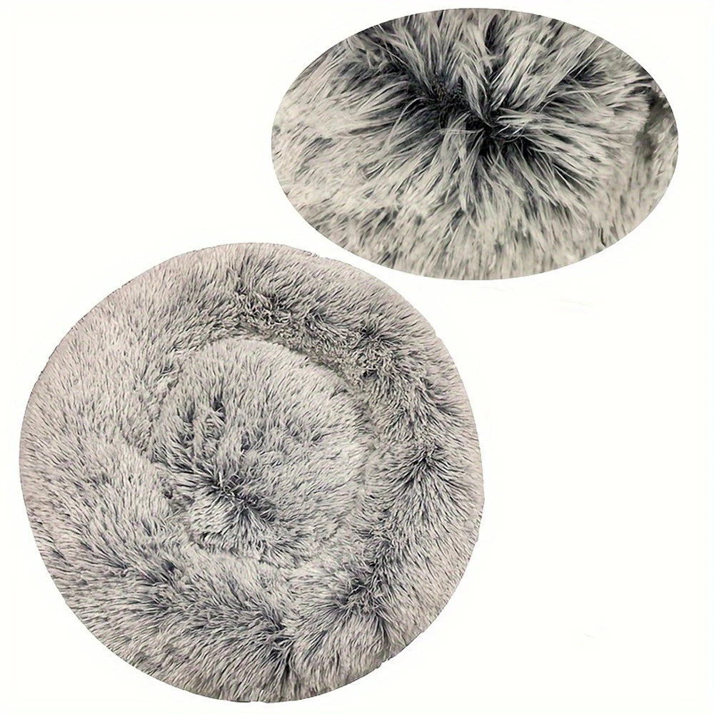 Donut Cuddler Dog Bed – Removable-Cover Plush Nest for Medium Dogs