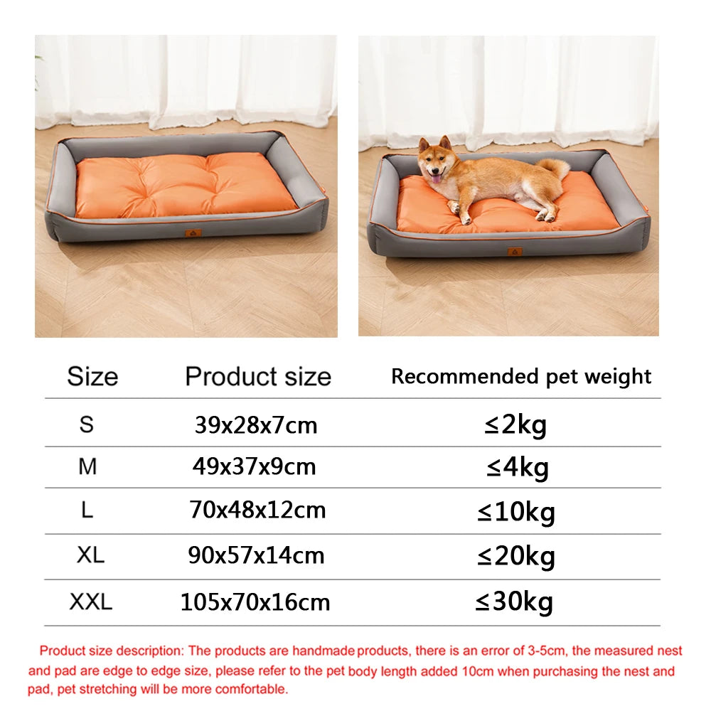 Square Dog Bed Mattress – Waterproof Bite-Resistant Pet Sofa