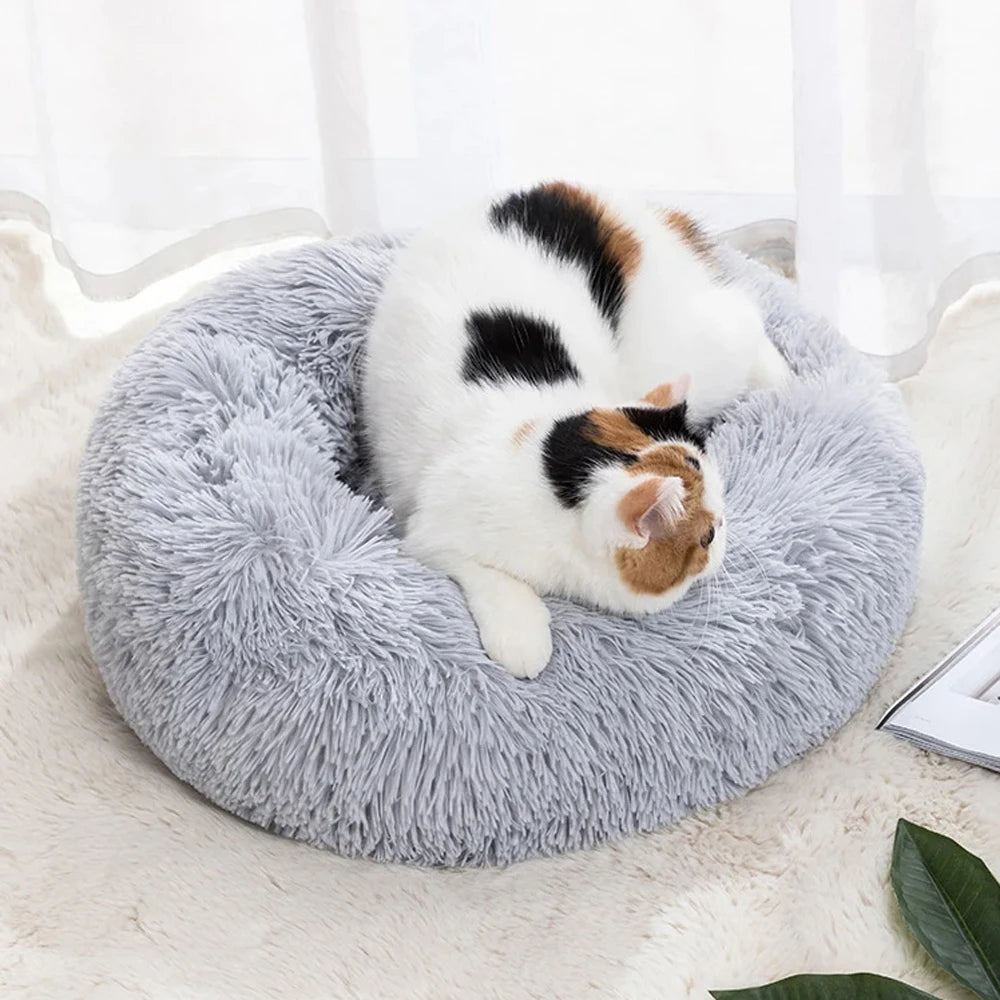 Donut Cuddler Dog Bed – Removable-Cover Plush Nest for Medium Dogs