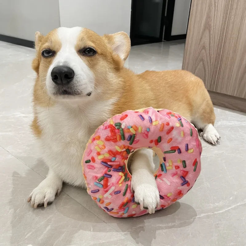 Squeaky pizza plush dog toy — photo 9