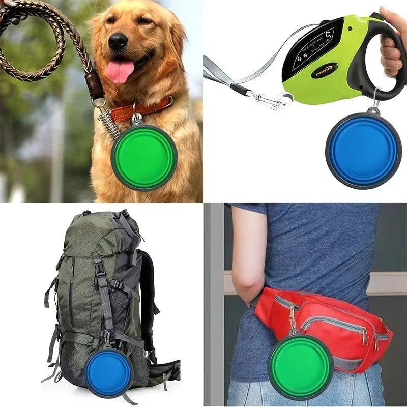 Collapsible Silicone Dog Bowl – Clip-On Travel Bowl for Hikes