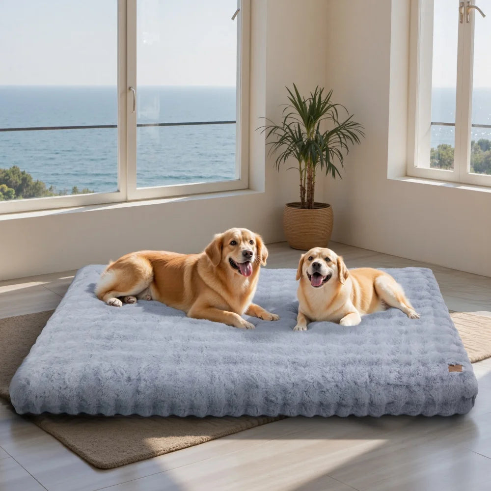 Ultra-Plush Crate Mattress – Washable Cushion Pad for Dog Crates