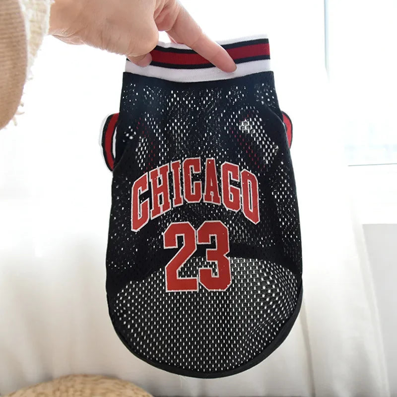 Dog Basketball Jersey — Breathable Mesh Sports Shirt for All Breeds