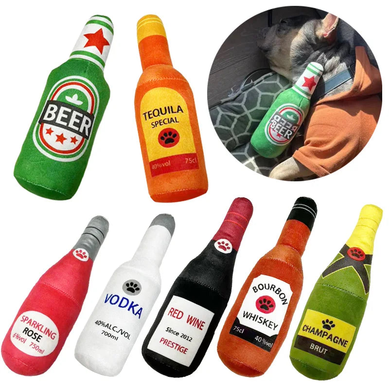 Bottle plush squeaky dog toy — photo 4