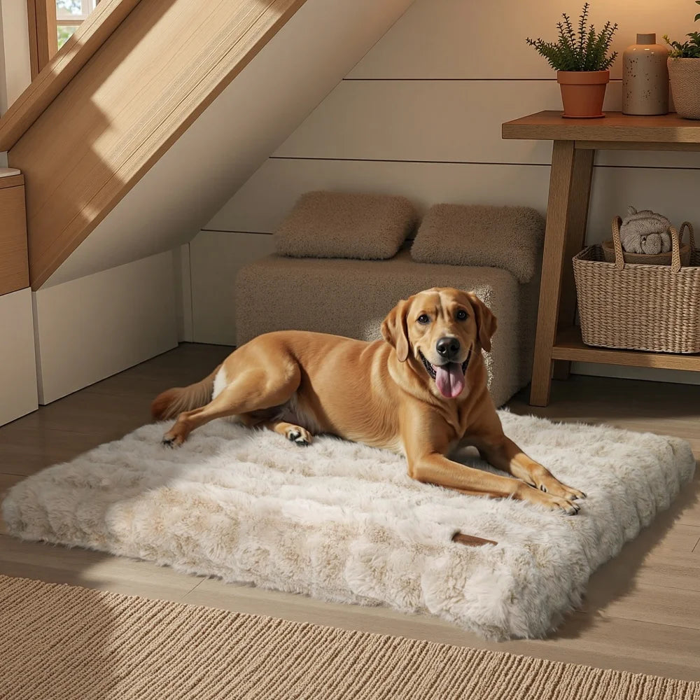 Ultra-Plush Crate Mattress – Washable Cushion Pad for Dog Crates