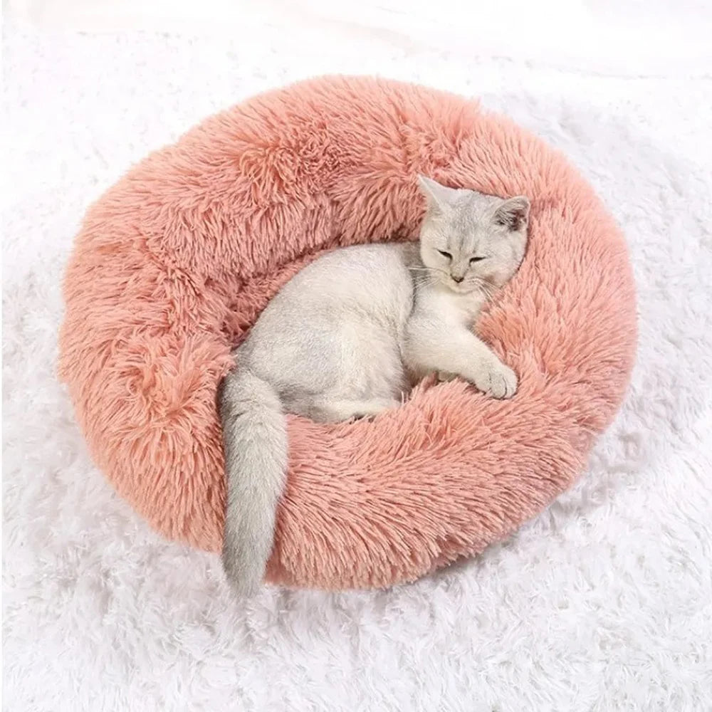 Donut Cuddler Dog Bed – Removable-Cover Plush Nest for Medium Dogs