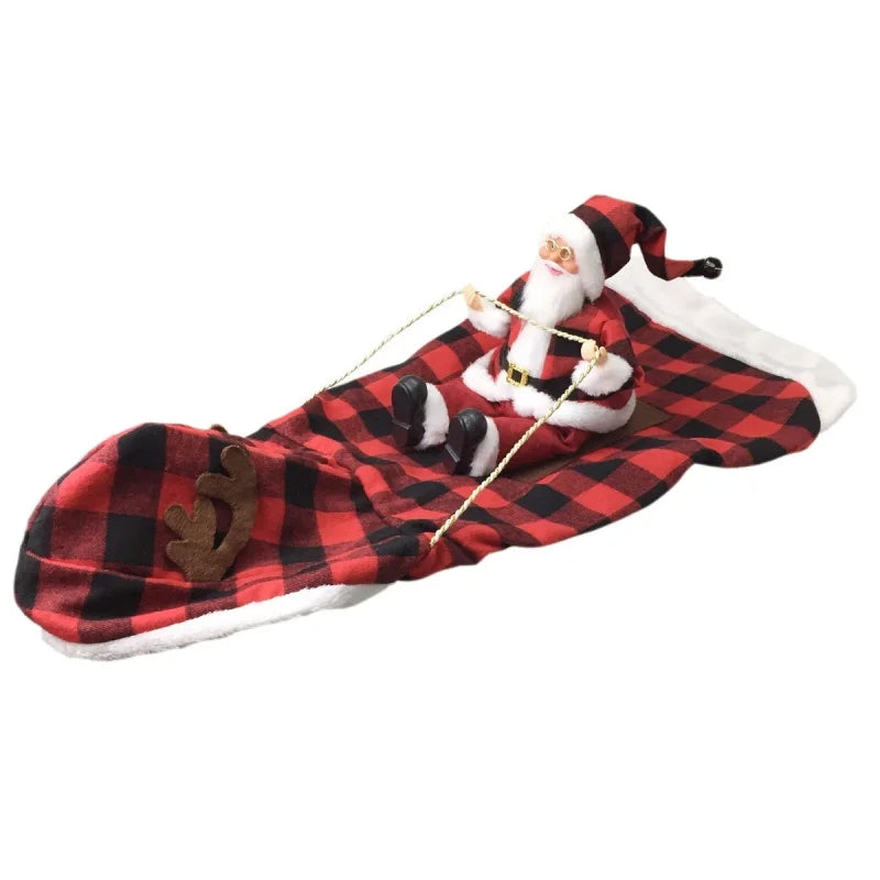Santa Rider Dog Costume – Red Black Grid Style