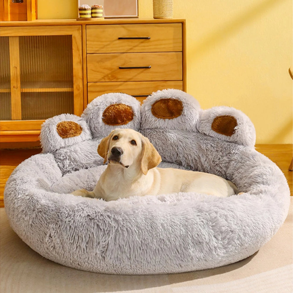 Fluffy Basket Dog Bed – Warm Plush Sofa for Small Dogs & Cats