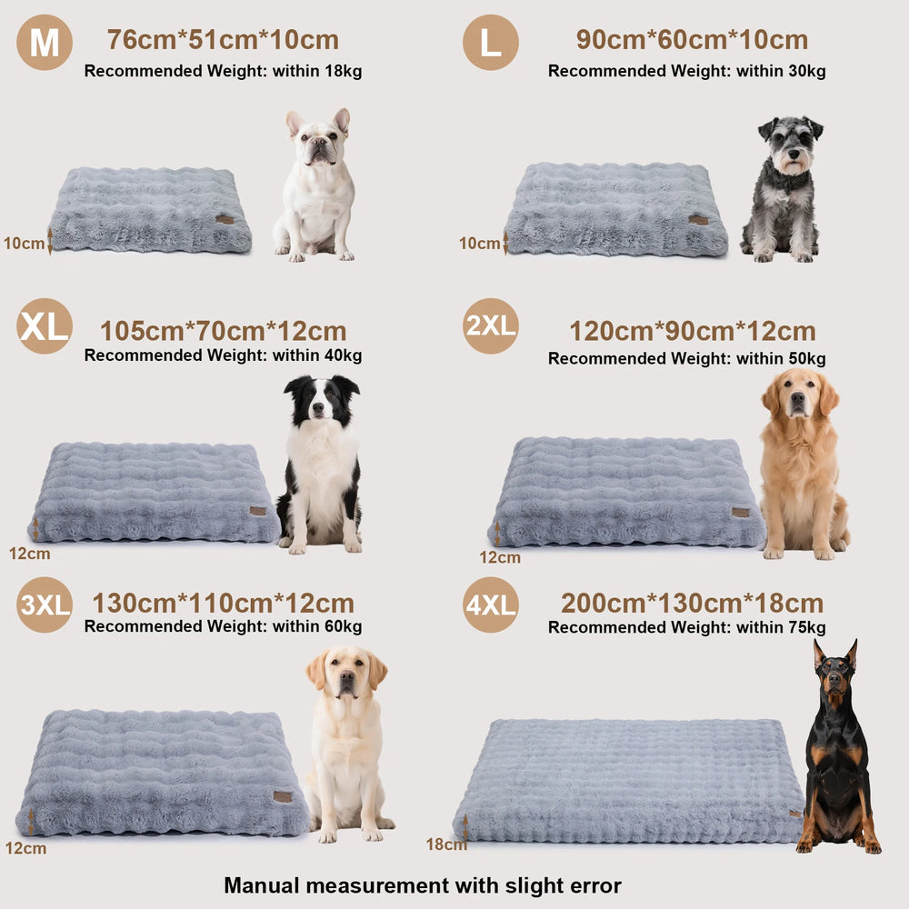 Ultra-Plush Crate Mattress – Washable Cushion Pad for Dog Crates
