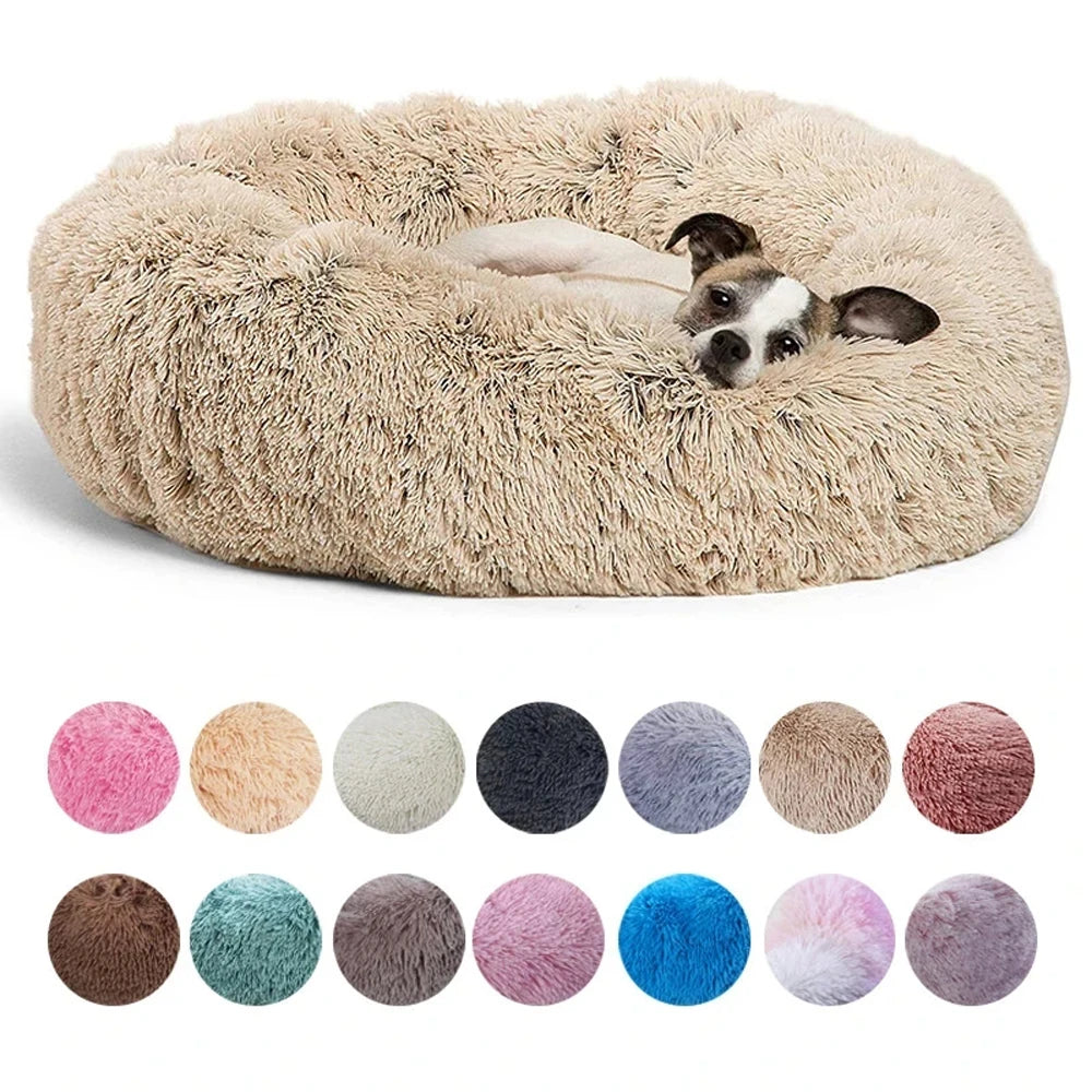 Donut Cuddler Dog Bed – Removable-Cover Plush Nest for Medium Dogs