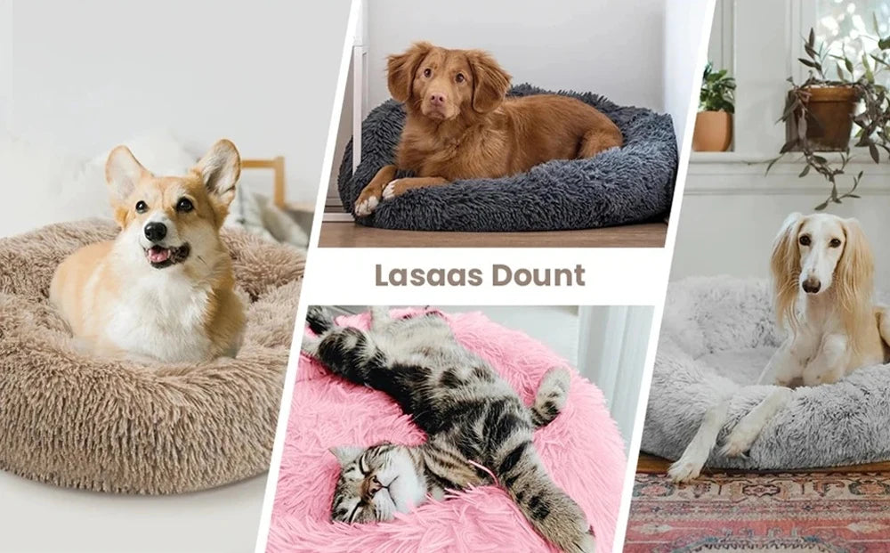 Donut Cuddler Dog Bed – Removable-Cover Plush Nest for Medium Dogs