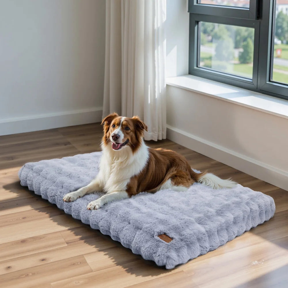 Ultra-Plush Crate Mattress – Washable Cushion Pad for Dog Crates