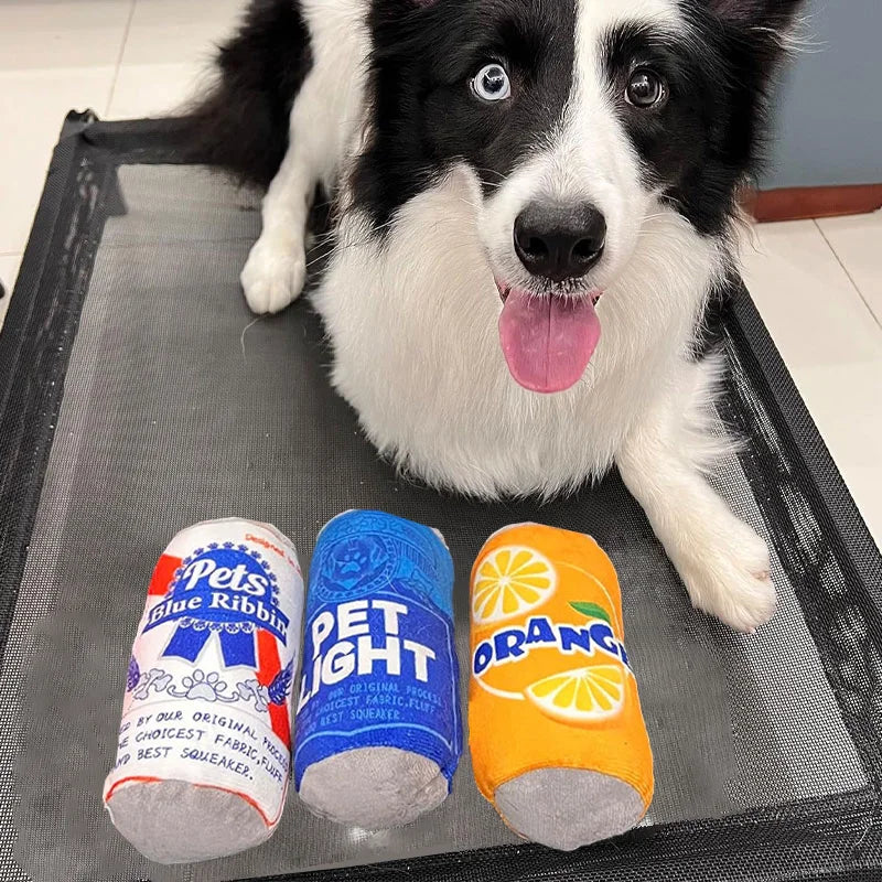 Beer Bottle Dog Chew Toy — Squeaky Plush Bottle for Boredom Relief