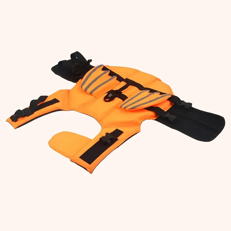 Reflective Dog Life Jacket with Chin Support – Orange