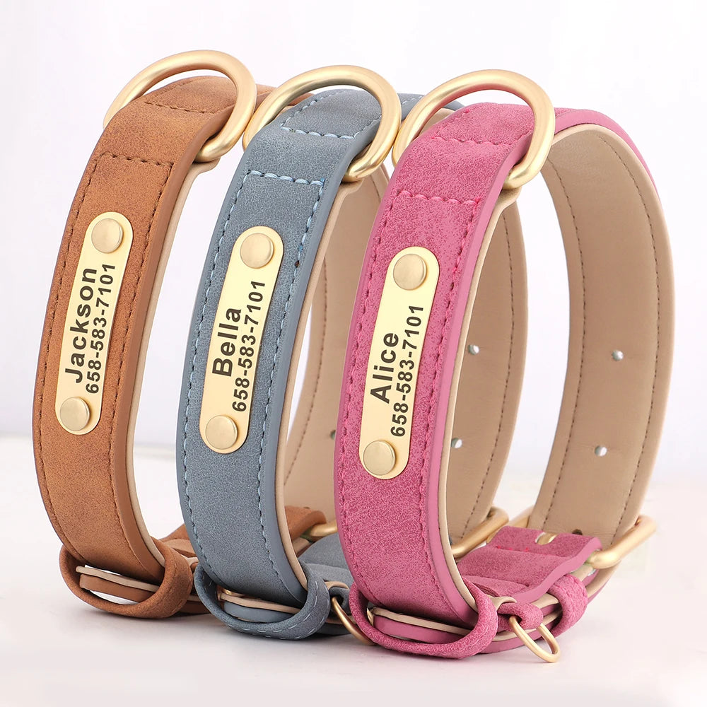 Personalized Leather Dog Collar – Free Custom Engraving