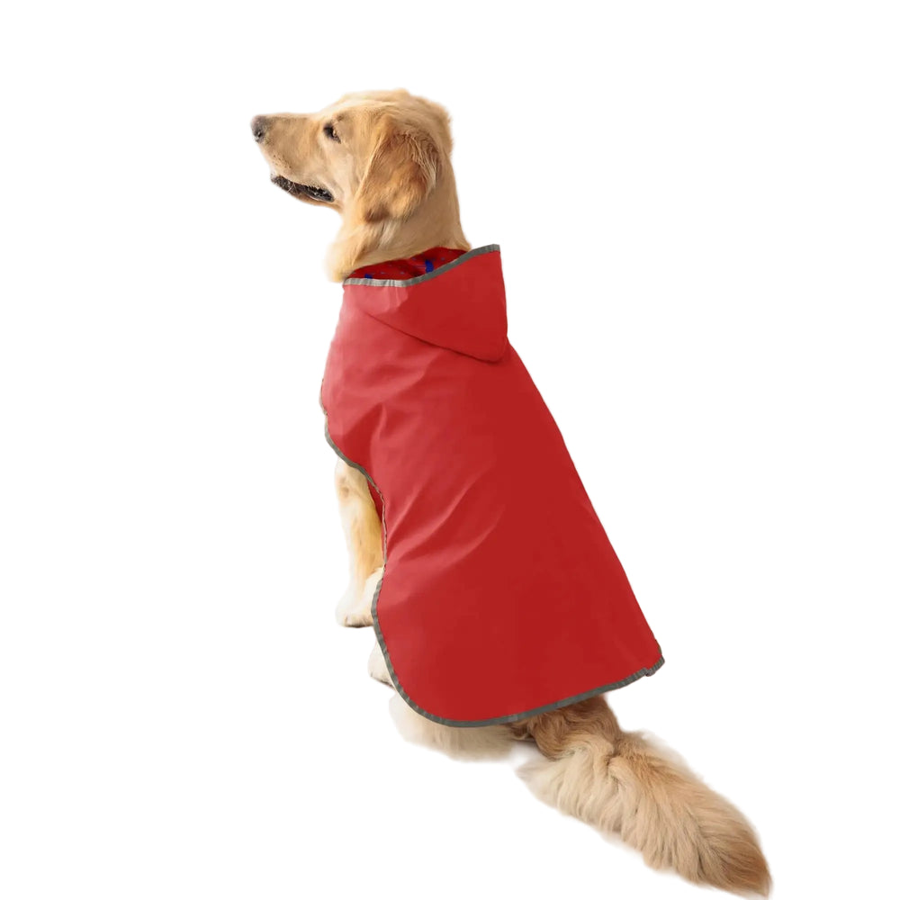 Double-Layer Dog Raincoat — Reversible Two-Way Waterproof Rain Jacket