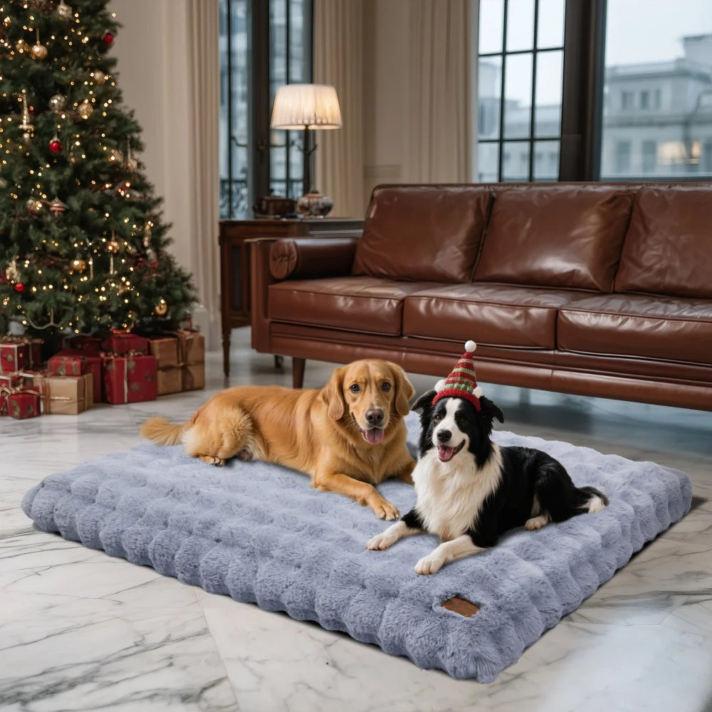 Ultra-Plush Crate Mattress – Washable Cushion Pad for Dog Crates