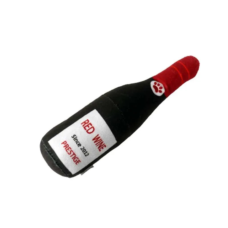 Wine bottle plush squeaky dog toy — photo 20