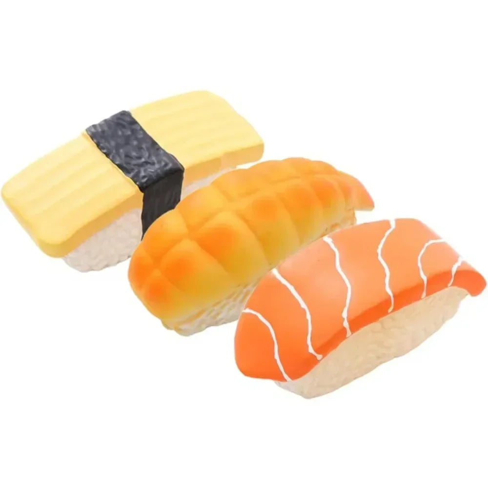 Sushi Dog Toy Set — Soft Latex Squeaky Toys for Small & Medium Dogs