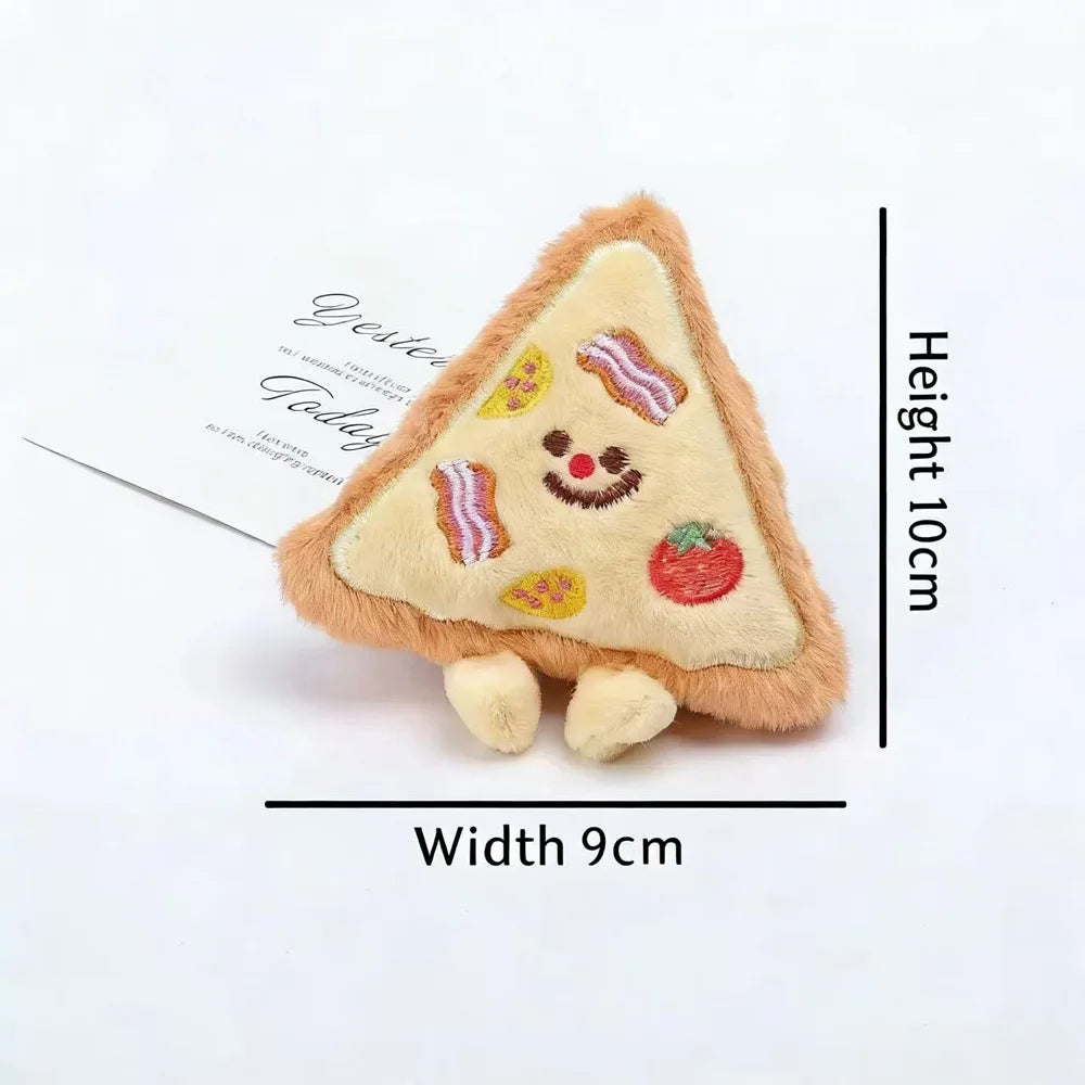 Pizza Party Squeaky Dog Toy – Soft Plush Chew for Small Dogs