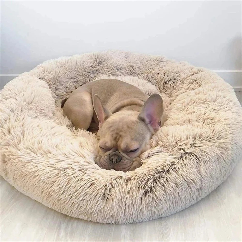 Donut Cuddler Dog Bed – Removable-Cover Plush Nest for Medium Dogs