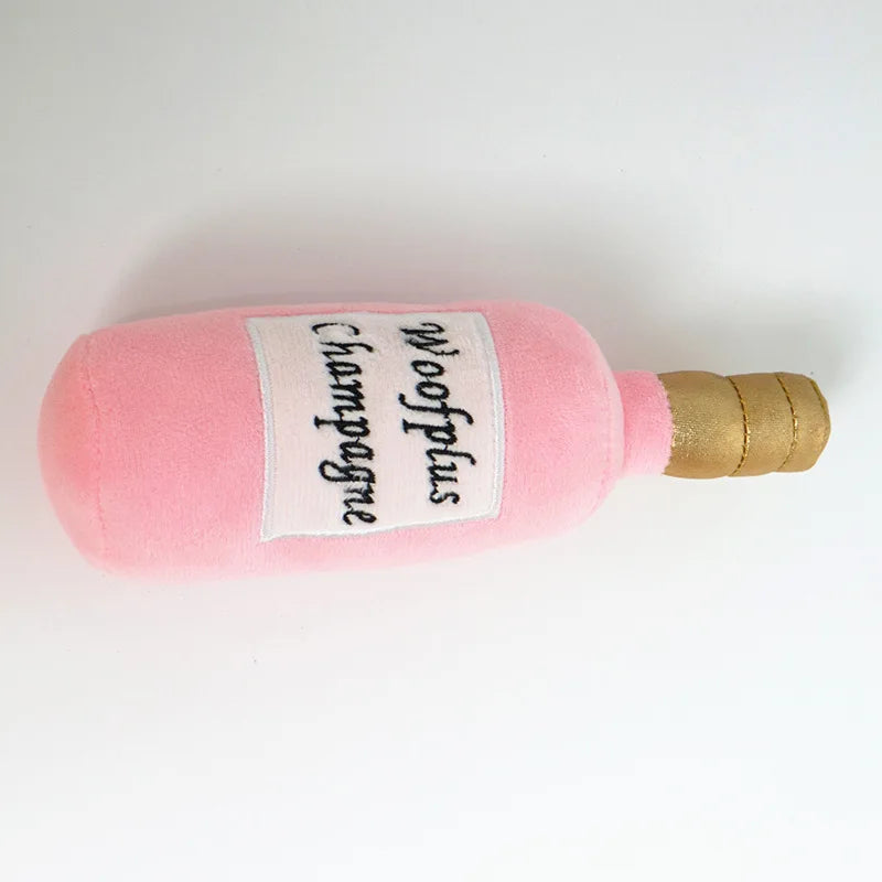 Wine bottle plush squeaky dog toy — photo 19