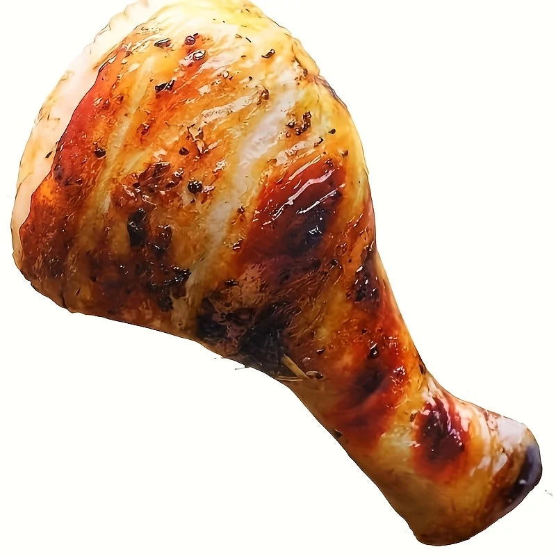 Realistic Chicken Leg Plush Dog Toy — Squeaky Teeth-Cleaning Chew