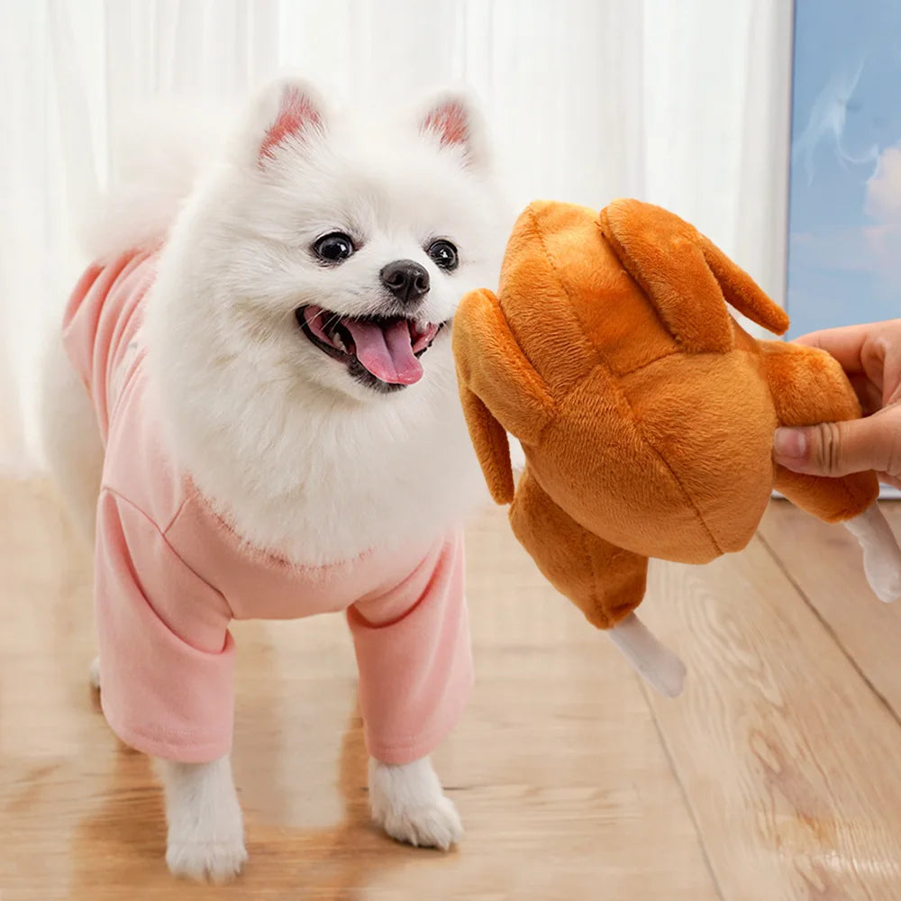 Roast chicken plush pet toy — photo 2