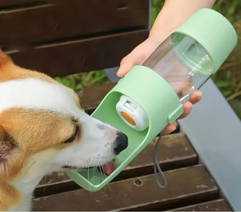Foldable 2-in-1 Pet Travel Bottle – Water & Food in One Cup
