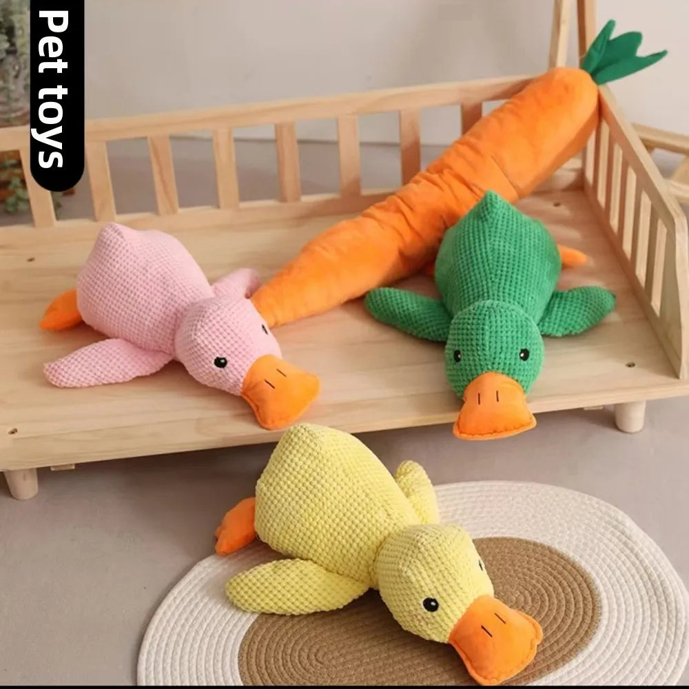 Calming duck squeaky plush dog toy — photo 2