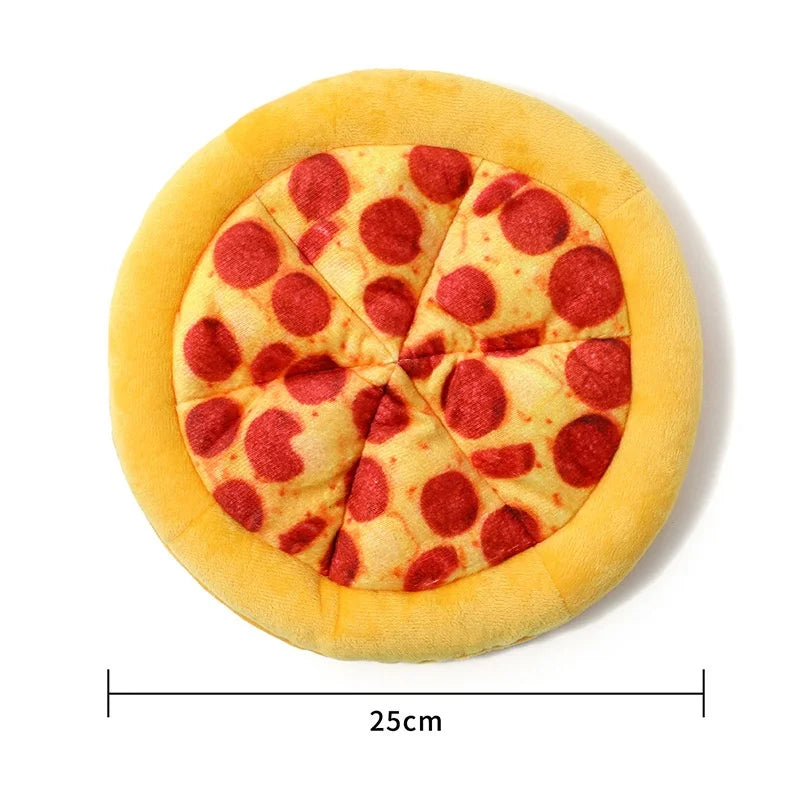 Squeaky pizza plush dog toy — photo 10