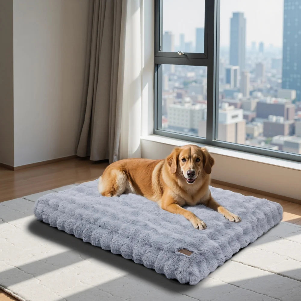 Ultra-Plush Crate Mattress – Washable Cushion Pad for Dog Crates