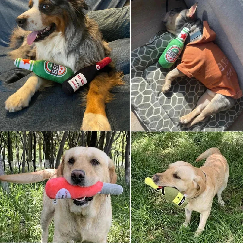 Bottle plush squeaky dog toy — photo 2
