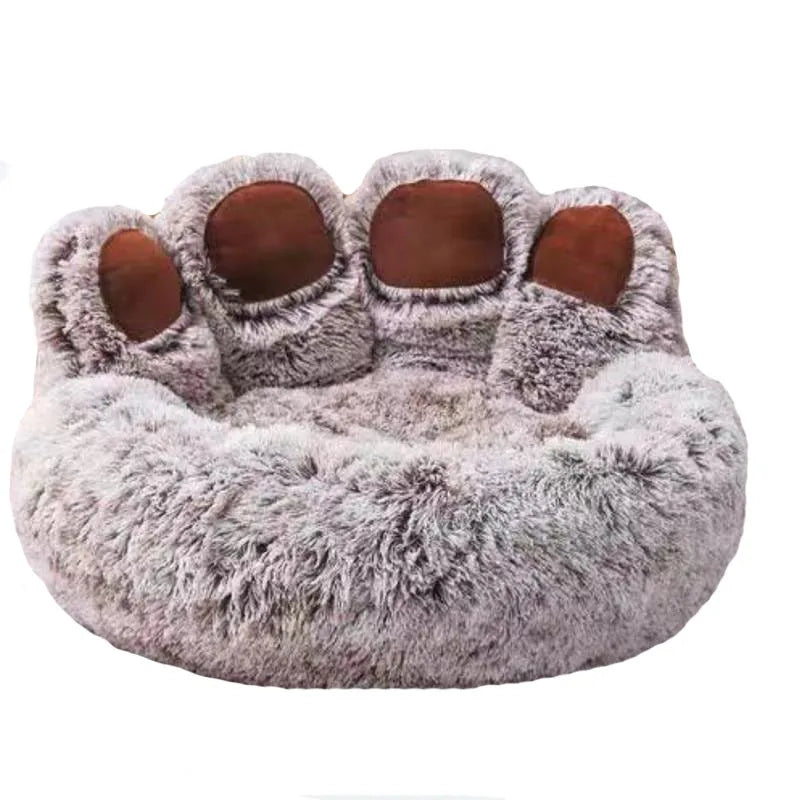 Fluffy Basket Dog Bed – Warm Plush Sofa for Small Dogs & Cats