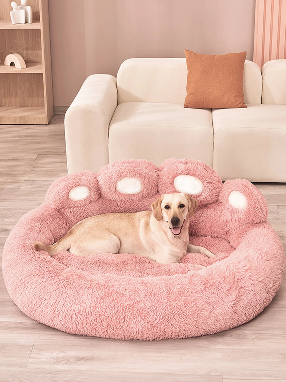 Fluffy Basket Dog Bed – Warm Plush Sofa for Small Dogs & Cats