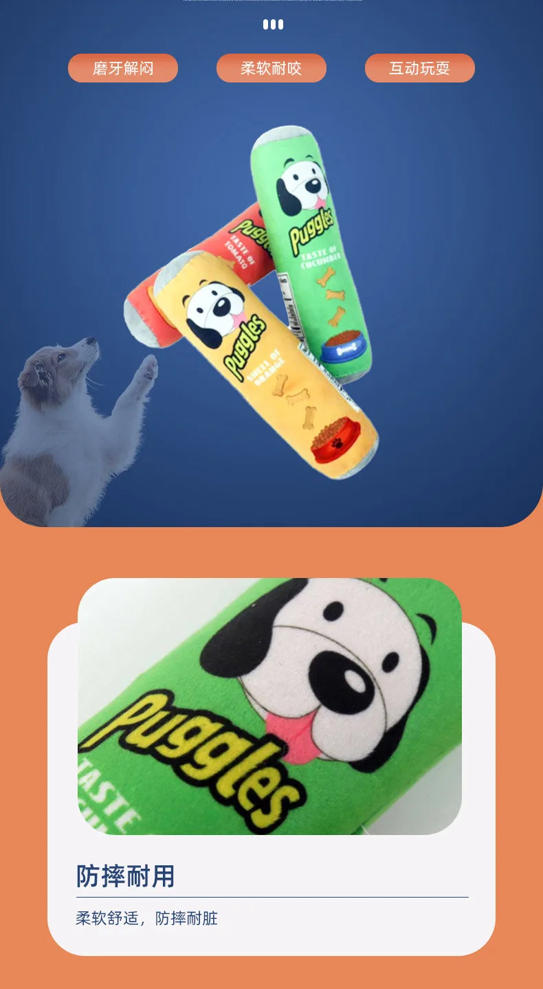 Squeaky cartoon plush dog toy — photo 7