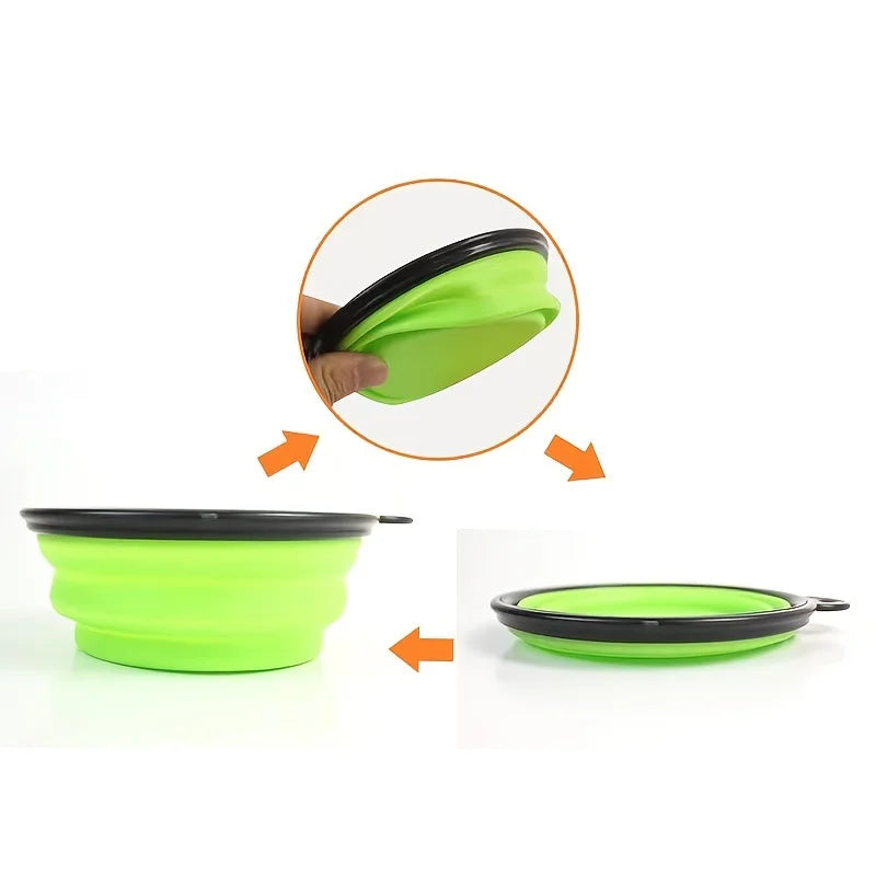 Collapsible Silicone Dog Bowl – Clip-On Travel Bowl for Hikes